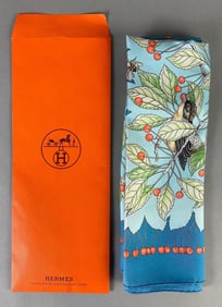 Hermes Designer Les Merises Silk Scarf