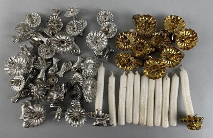 Group of Vintage Christmas Candle Clips