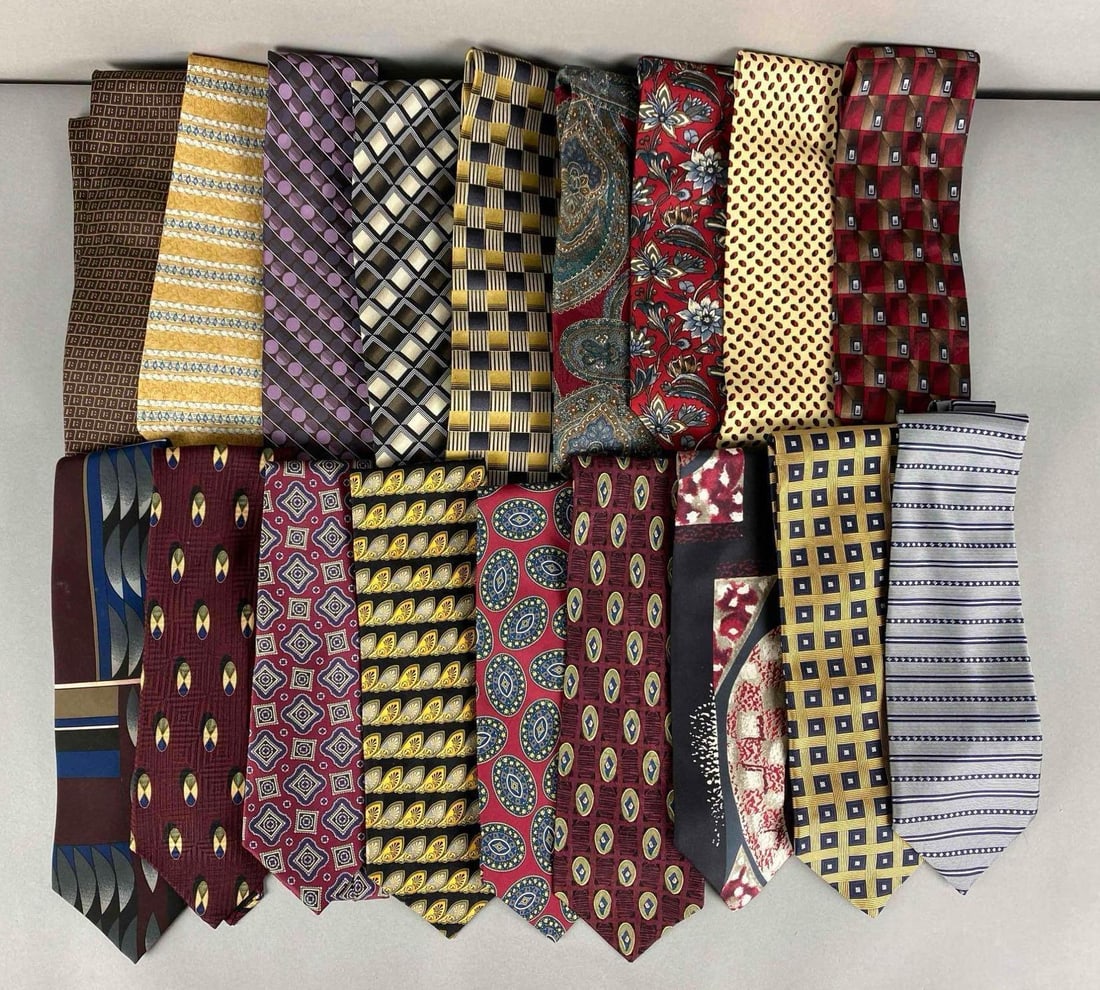 Group of Wide Neckties: Includes VanHeusen, Grant Thomas, Bill Blass and more