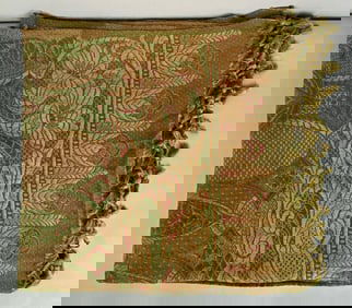 Nepal Style Floral Silk Shawl