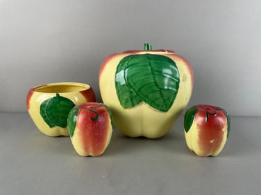 Group of Hull Pottery Blushing Apple Ceramic Items