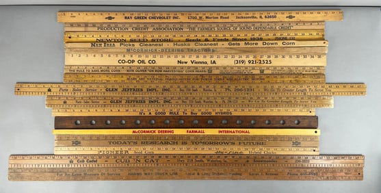 Group of Wood Advertising Yardsticks