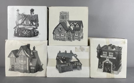 Group of Department 56 Dickens Village Series Porcelain Buildings