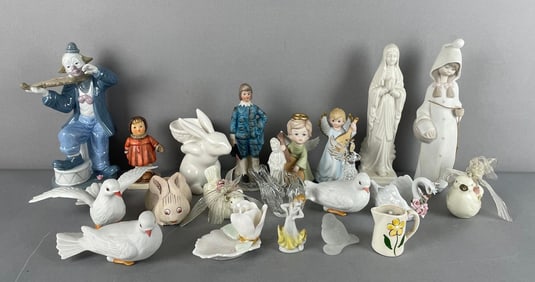 Group of Assorted Porcelain Figurines and More
