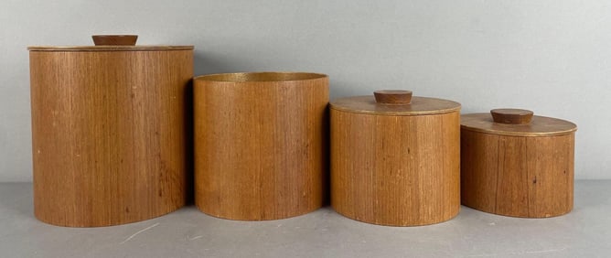 Japanese MCM Teak Nesting Canister Set