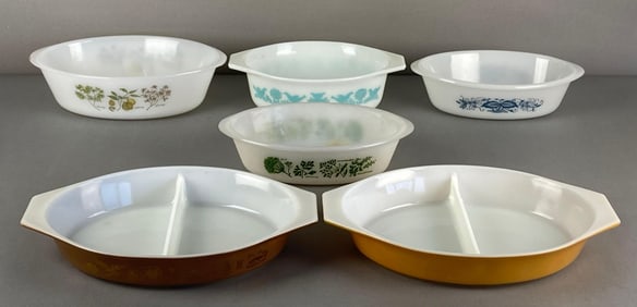 Group of 6 Glasbake Glass Casserole Dishes