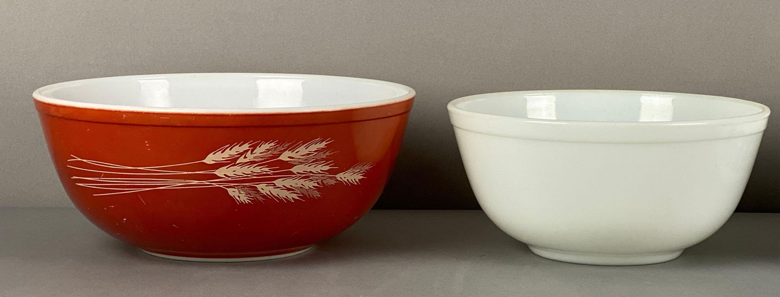 Group of 4 Pyrex: All marked on base, largest measures 10 1/2 x 4 1/2 inches