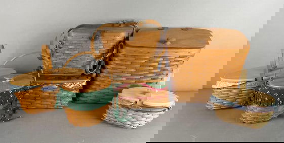 Group of Longaberger Baskets with Lids