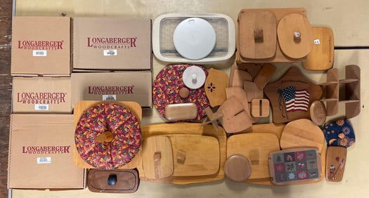 Group of Longaberger Basket Lids and Accessories