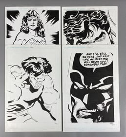 Group of 4 Signed Original Comic Book Artworks