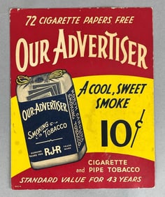 Old Advertiser Smoking Tobacco Advertising Sign