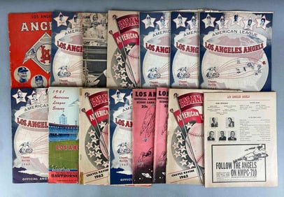 Group of Vintage Los Angeles Angels Programs and Scorebooks