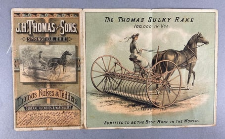 JH Thomas and Sons Springfield Ohio Farming Equipment Advertising Sign
