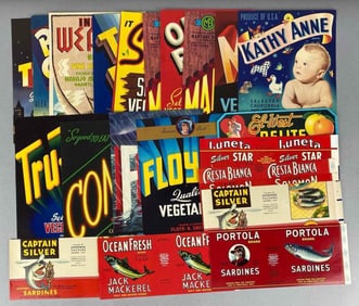 Group of Food Paper Advertising Labels