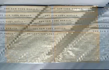 Group of 1870s The New York Herald Newpapers