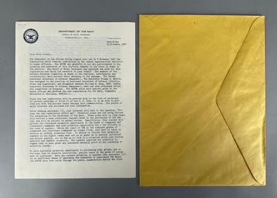 U.S. Navy Presidential Letter Removing Limits on Women Officers
