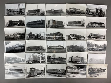 Group of 80 Railroad Engine Photos