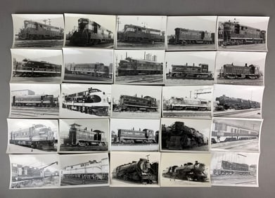 Group of 120 Railroad Engine Photos