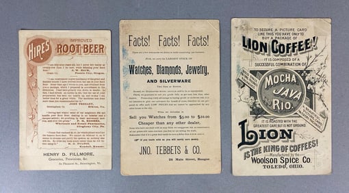 Group of 3 Lithograph Trading Cards