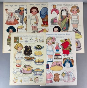 Group of 5 Dolly Dingle Cutout Paper Doll Sheets