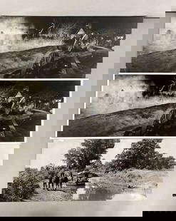 Group of 3 1962 How the West was Won Long Photos: Includes Boat, Horse, Cannon and more. Largest item measures 8 3/4 x 20 inches