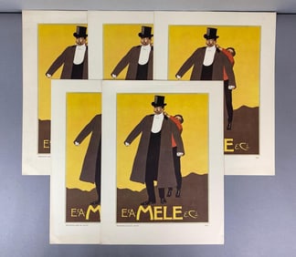 Group of 5 1904 Metlicovitz Mens Fashion Lithograph Prints
