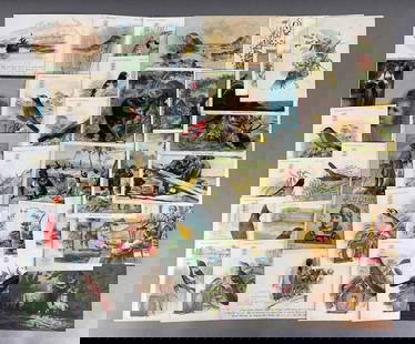 Group of Antique Trade Advertising Cards: Includes Singer Sewing Machines American song Birds, Acorn, McLaughlin Coffee and more, largest measures 7 1/2 x 6 inches