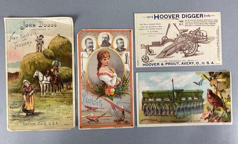 Group of 4 Antique Trade Advertising Cards