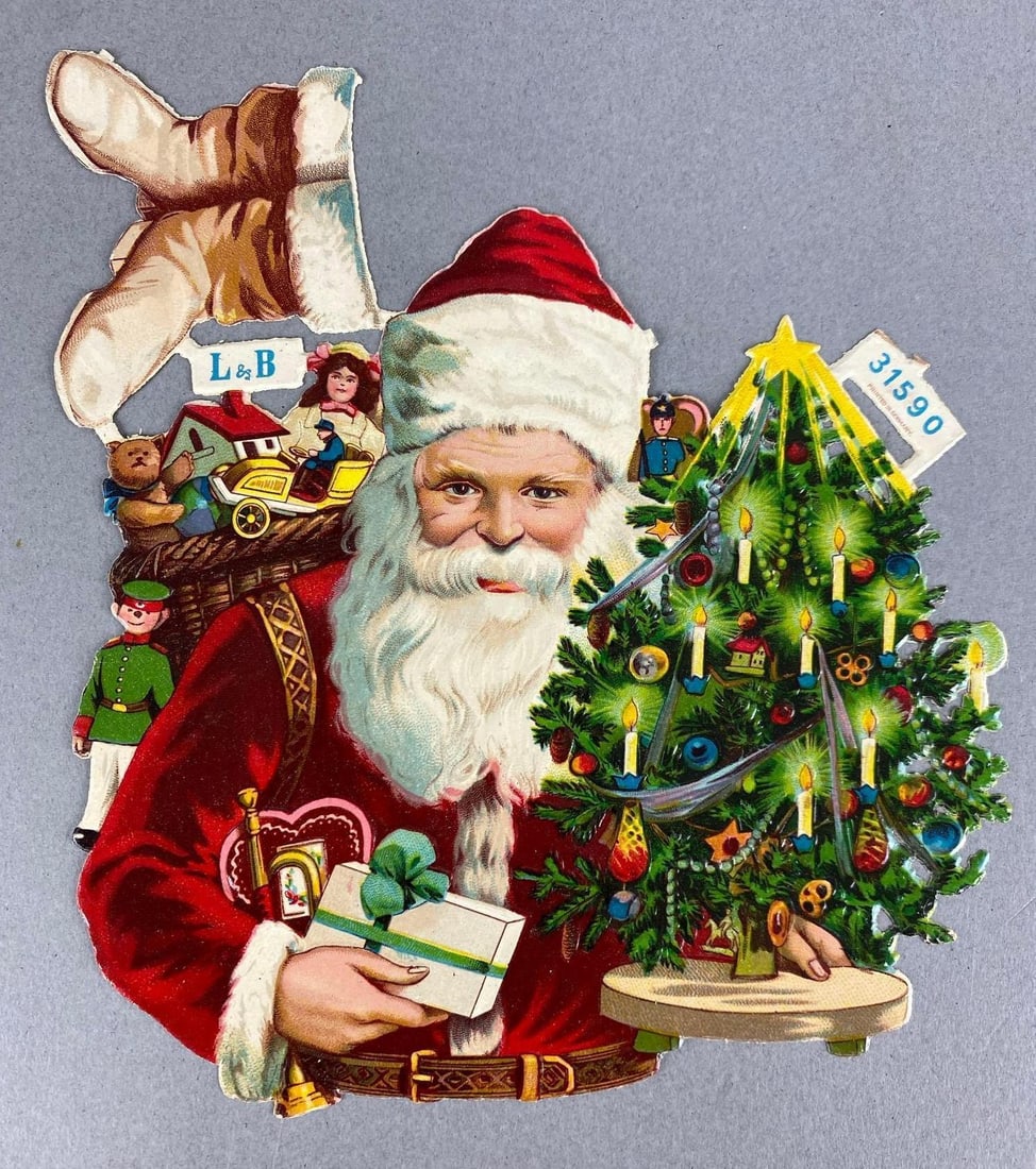 L and B Christmas Santa Claus Die Cut Scrap Sheet (1 of 3)