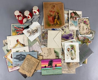 Group of Antique Greeting Cards and More