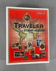 Traveler Stamp Album with Assorted Stamps