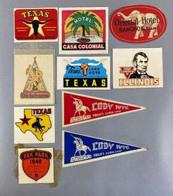 Group of Vintage Travel Decals