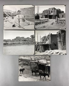 Group of 5 1920s New Mexico Taos Pueblo Community Photographs