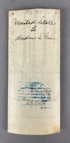 1854 United States Bounty Land Warrant Document