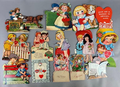 Group of Die-Cut Mechanical Valentines