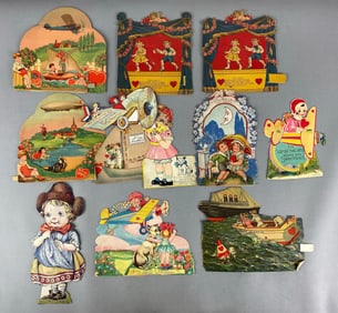 Group of Mechanical Die-Cut Valentines
