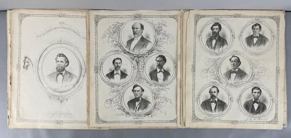 Group of Antique Madison County Illinois Prominent Men Engravings