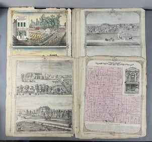 Group of Antique Madison County Illinois Farm Engravings
