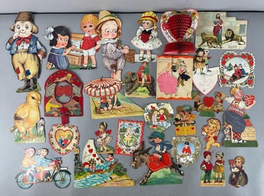 Group of Vintage Mechanical Valentines and More
