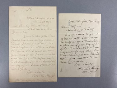 Group of 2 Antique Horatio King Signed Letters