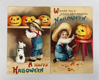 Postcards - 2 Clapsaddle Halloween