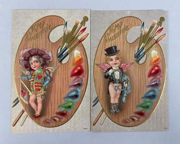 Postcards - 2 Cherub Valentines