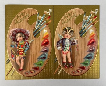 Postcards - 2 Cherub Valentines