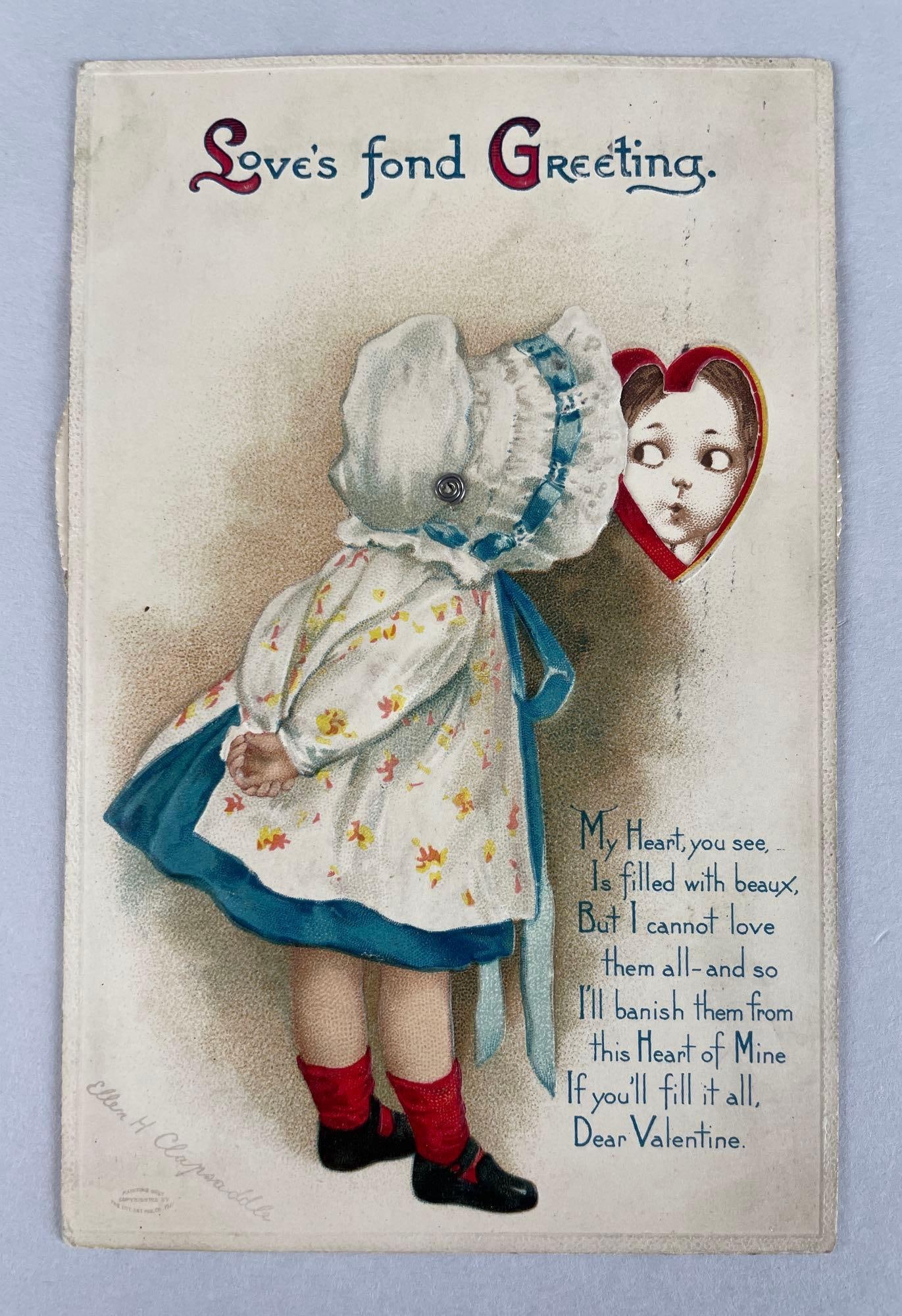 Clapsaddle Mechanical Wheel Valentines Day Postcard (1 of 2)