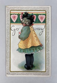 Black Americana Valentines Day Postcard
