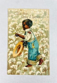 Black Americana Valentines Day Postcard