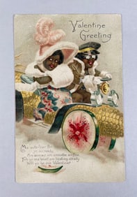 Black Americana Valentines Day Postcard