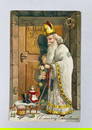 White and Gold Robe Santa Claus Postcard