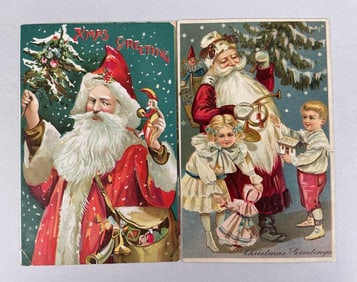 Postcards - 2 Santa Christmas