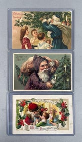 Postcards - 3 Santa Christmas